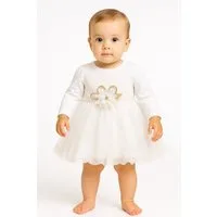 Lorey Medtec Taufkleid Mädchen Kleid, Prinzessin Kleid, Partykleid für Kleinkind, Baumwolle Spitze