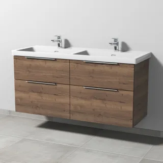 Sanipa 3way Waschtischunterbau zu Villeroy & Boch Subway 3.0 Waschtisch mit 4 Auszügen, Eiche-Tabak UM85150