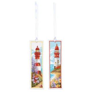 Lesezeichen "Leuchtturm rot/weiß", 2er-Set