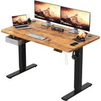 HOMALL Schreibtisch mit Memory-Funktion, höhenverstellbar, breitere Tischplatten (Tischbreite 140/160/180*80 cm, mit Schublade, ausgestattet mit USB-Ladeanschluss, bestehend aus vier Platten)