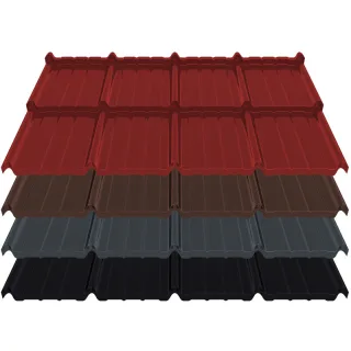 Pfannenmodul Estima | 0,60 mm | Aluminium | Modullänge 350 mm | 25 µm Stucco