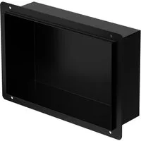 LuxeBath Duschwand Wandnische aus Edelstahl Flexibler Einbau für Badezimmer Randlos, Duschnische Schwarz 20x30x10cm Einzelregal Randlos Befliesbare Nische