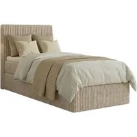 A&J MöbelLand GmbH Boxspringbett Einzelbett RALFI mit Bettkasten und gepolstertem Kopfteil (Boxspringbett mit Bettkasten und gepolstertem Kopfteil – wahlweise mit Visco- oder T25-Topper)