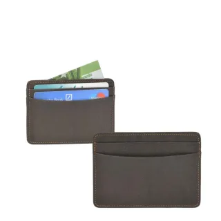 Kartenetui flach Leder naturbraun 10x7cm | Sonnenleder Ise Kartenhalter. Das Etui organisiert Ihre Bankkarten und Ausweise sicher in jeder Hosentasche