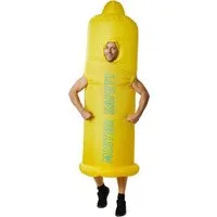 dressforfun Kostüm Selbstaufblasbares Kostüm Kondom, Anzug mit Aufschrift „Mister Safety“