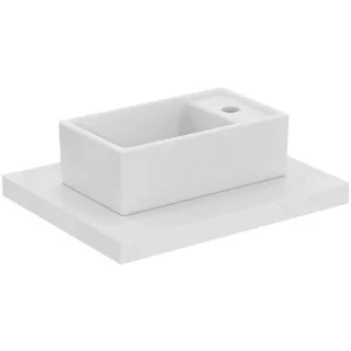 Ideal Standard Eurovit Plus Hand-Waschbecken E210901 Aufsatzbecken, 1 Hahnloch, ohne Überlauf, weiß