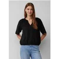 s.Oliver Kurzarmbluse Bluse Strukturierte Bluse mit Halbarm im O-Shape