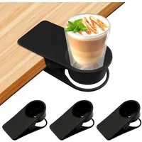 FELIXLEO Motorhalterung Getränkehalter Clip 3er Set Becherhalter Tisch Büro Schwarz (1-St)