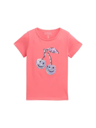 tom tailor kids - T-Shirt mit Wendepailletten pink dream - Gr. - 98