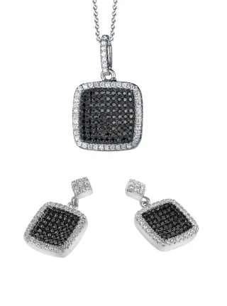 Orphelia Damen 925 Sterling Silber Set: Ketten-Anhänger + Ohrringe - Silber SET-5231