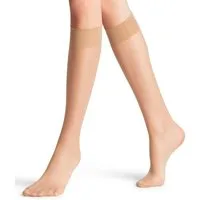 FALKE Feinkniestrümpfe Seidenglatt Kniestrümpfe transparent & glänzend (1-Paar) transparent & glänzend
