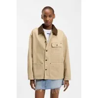 HUGO Hemdjacke Flimane mit Kontrastkragen, oversize
