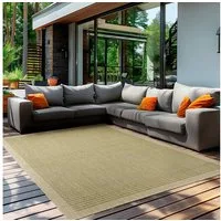 Teppium Outdoorteppich Unicolor - Einfarbig, Rechteckig, Höhe: 5 mm, Teppich Wetterfest Balkon Küchenteppich Flachgewebe Sisaloptik