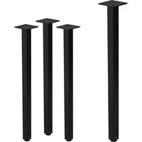 ML-DESIGN Tischbein Tischkufen I-Design Möbelfüße Tischgestell aus pulverbeschichtet Stahl, 4er Set I-Design 72cm Schwarz glänzend eckig Möbelbeine