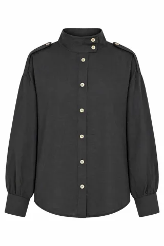 Mandarinkragen Knopf-Up Freizeithemden