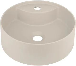 Neuesbad Serie 600 Aufsatzwaschtisch mit Hahnloch, beige, D:360mm NB1DECQS_5U4B1