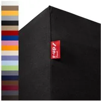 r-up Spannbettlaken Passt 90x200 bis 200x220cm erhältlich! 130 g/m², Baumwolle, Gummizug: fest eingenähtes dauerelastisches Rundumgummi, (1 Stück), (90x200-100x200, 15-35cm Matratzenhöhe, schwarz)