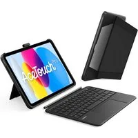 Inateck Hülle mit Tastatur für iPad 11 Gen A16, iPad 10 Gen, mit Stifthalter iPad-Tastatur (Vertikaler/Horizontaler Ständer,Großes Trackpad,Abnehmbar,Abnehmbare)