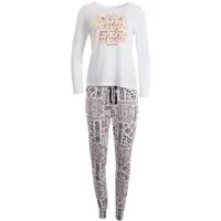 Era&Me Pyjama Damen Pyjama Set Schlafhose + Langarm Oberteil (Schlafanzug Schlafhose + Langarm Oberteil, 2 tlg., Schlafanzug Set) Hoher Baumwollanteil