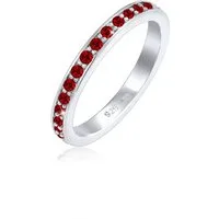 Elli Fingerring Memoire Glas Kristalle Weiß 925 Silber vergoldet