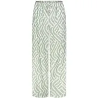 Eight2Nine Stoffhose Damen Sommerhose mit weitem Bein Allover Print, Gummibund mit Kordel & Perle