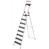 Hailo Stehleiter L100 TopLine, Alu-Sicherheits-Stehleiter 8 Stufen