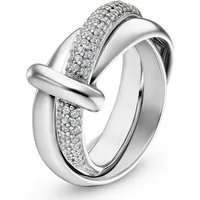 JETTE Silberring JETTE Damen-Damenring 925er Silber 62 Zirkonia, Zirkonia, synthetisch