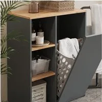 Vicco Wäscheschrank Viktor, Anthrazit/Goldkraft Eiche, 68 x 88.2 cm, mit offenen Regal... (1-St)