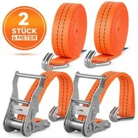 HOMELUX Spanngurt 6m Zurrgurte, 2000kg Spanngurte mit Ratsche, 35mm (Ratschengurt Zurrgurte für Ladungssicherung, 2-St., TÜV/GS geprüft) mit Spannratsche