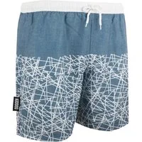 GUGGEN Mountain Badehose Badehose Herren Boardshorts Beachshorts Srandhose Schnelltrocknend Schnelltrocknende Badeshorts mit Kordelzug gestreiftes grau weiß