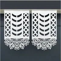 Gardinen by Justyna Schiebegardine 2er Grade Panel Kurz Laser (2 St), Kräuselband, transparent, Polyester, Fertiggardine, Schiebegardine, Modern Styl,Paneel,Panelgardine