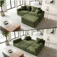 ANYSUN Sofa Sofas Wohnzimmer, Cord-Schlafsofa, Modulares Sitzgruppe Sofa, Knochenloses Sofa mit Anti-Rutsch-Basis,mit Bettfunktion, modulares Schlafsofa für Wohnzimmer, Schlafzimmer, Wohnung und Büro