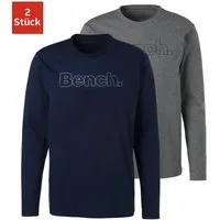 Bench. Loungewear Langarmshirt (2-tlg) mit Bench. Print vorn