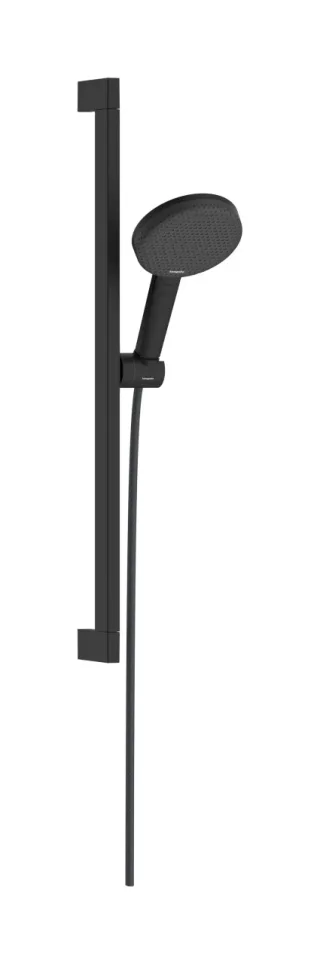 Hansgrohe Brauseset Raindance Alive Select S 125 3jet EcoSmart Unica 650mm mattschwarz, 24600670 24600670