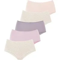 Vivance by Lascana Taillenslip (5er Pack) mit kleiner Häkelkante, elastische Baumwollmischung