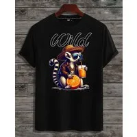 RMK T-Shirt Herren Print-Shirt T-Shirt Basic Vintage Wild Orange aus Baumwolle