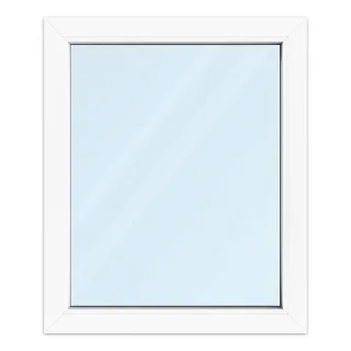 Fenster 75x90 cm, Kunststoff Profil aluplast IDEAL® 4000, Weiß, 750x900 mm, einteilig festverglast, 2-fach Verglasung, individuell konfigurieren
