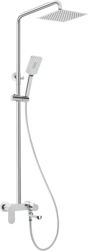 Neuesbad Serie 100 Duschsystem mit Wannenarmatur mit klappbarem Auslauf, Oberfläche: chrom NB1DENAC_01AM1