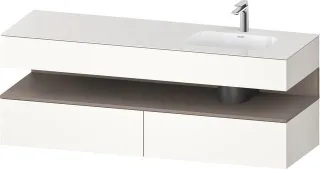 Duravit Qatego Einbauwaschtisch mit Konsolenwaschtischunterbau Weiß Hochglanz 1600x550x600 mm - QA47 QA4796043220000