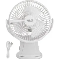 Adler Akku-Ventilator AD 7342 Tischventilator mit Clip, 15,5 cm, 360° drehbar, USB-C