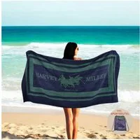 Harvey Miller Strandtuch Harvey Miller Polo Club 140 x 70 Strandtuch inkl. Sportbeutel, Baumwolle