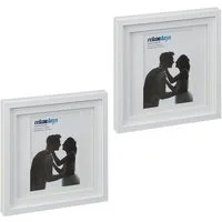 relaxdays Bilderrahmen-Set Bilderrahmen 25x25 cm 2er Set, weiß