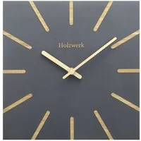 Holzwerk Wanduhr Eckige Designer Holz Quarzwanduhr (Nahezu lautloses Uhrwerk, analog, 25 cm)
