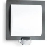 steinel Außen-Wandleuchte L 20, Bewegungsmelder, Leuchtdauer einstellbar, Tageslichtsensor, Leuchtmittel wechselbar, 180° Bewegungsmelder, E27-Fassung, Fassadenleuchte, Anthrazit