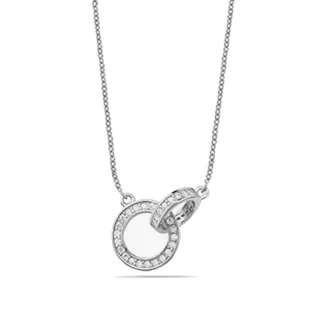 Damenhalskette Silberkreise mit Zirkonia in 925 Sterling Silber BICLL039