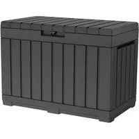 Keter Gartenbox Kentwood, 190 Liter, Anthrazit, Deckel bis 260 kg belastbar, abschließbar, wetterfest, UV-resistent, wartungsfrei