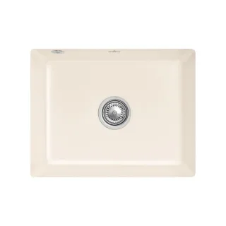 Villeroy und Boch Unterbauspüle 331002FU mit Ablaufgarnitur und Excenterbetätigung, Ivory
