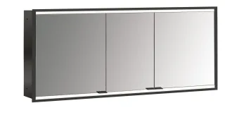 emco LED-Lichtspiegelschrank prime 2 Facelift schwarz Unterputz, 1600 mm, 3-türig, IP 20 Rückwand ve 949713558