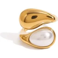 ROUGEMONT Fingerring Damen Statement Sommer Ring Gold Wasserfest Gr.7 Gold, Wasserfest