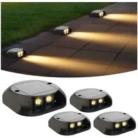 Quntis LED Solarleuchte solar lampen für außen, 4 Stück LED solarleuchten garten für Balkon, beleuchtung, LED fest verbaut, Warmweiß, Gartenwege, Terrasse, Hof, Pool, Rasen, Weihnachtsdeko & Party Outdoor